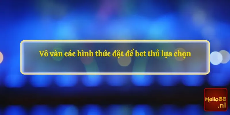  Vô vàn các hình thức đặt để bet thủ lựa chọn