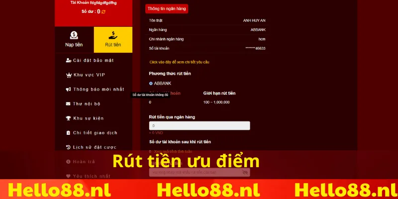 Hệ thống rút tiền Hello88 sở hữu nhiều ưu điểm đáng kinh ngạc